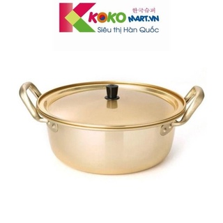 Nồi nhôm vàng nấu mì có nắp Hàn Quốc đk 22cm