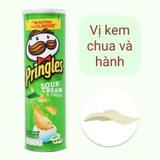 Snack khoai tây chiên Pringles Kem chua Hành ống 110g