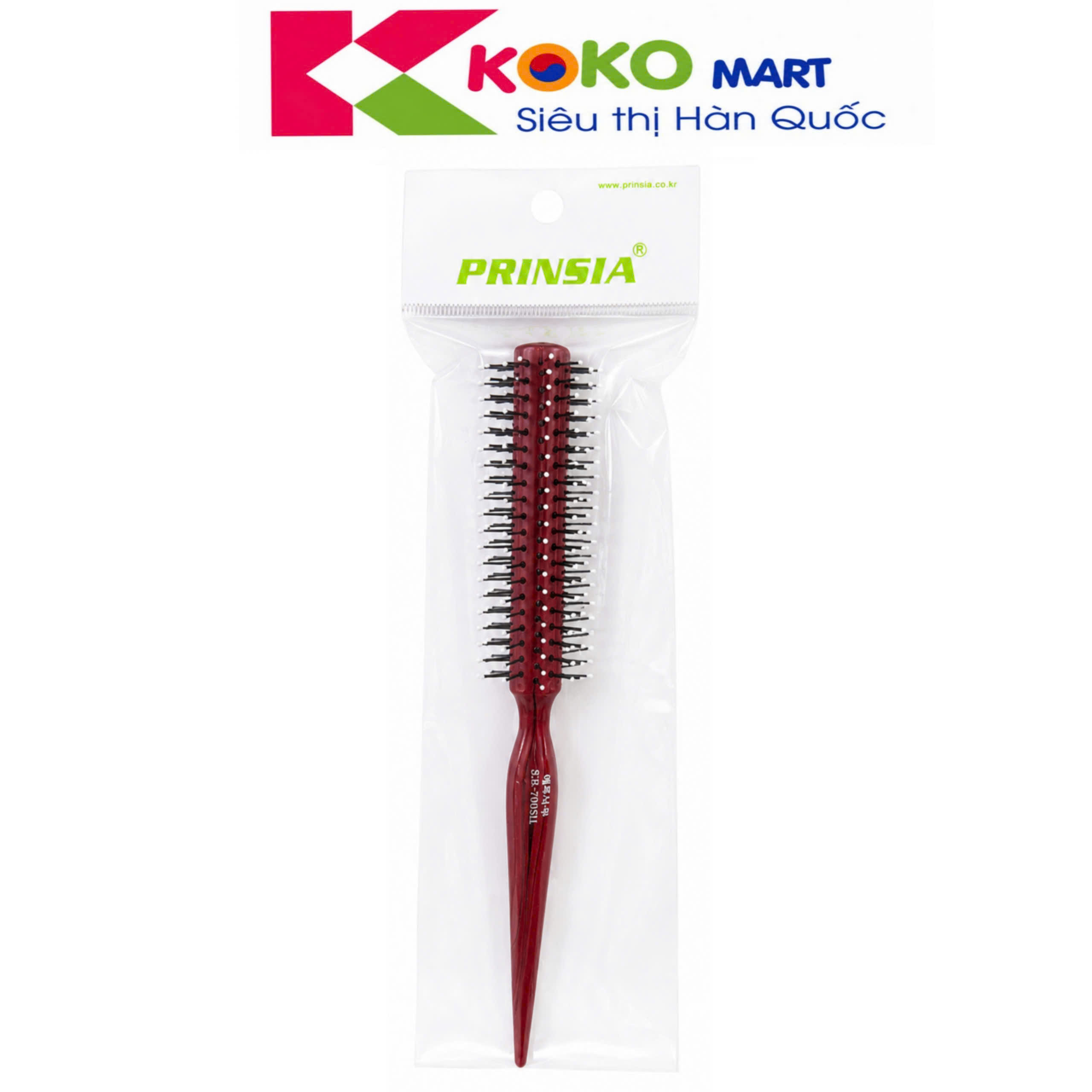 Lược tròn Prinsia cỡ trung hạt trắng