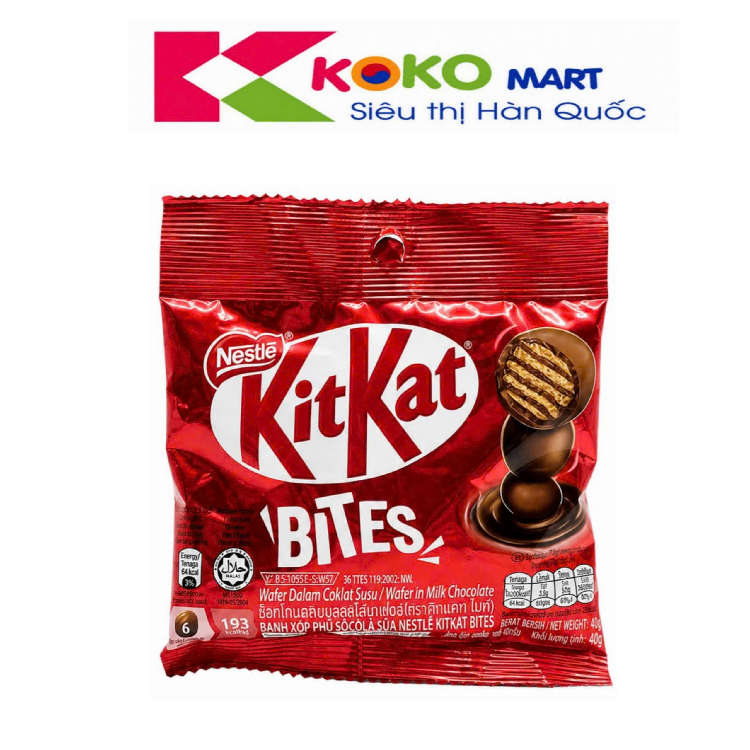 Bánh Xốp Phủ Socola Sữa KitKat Bites 40G