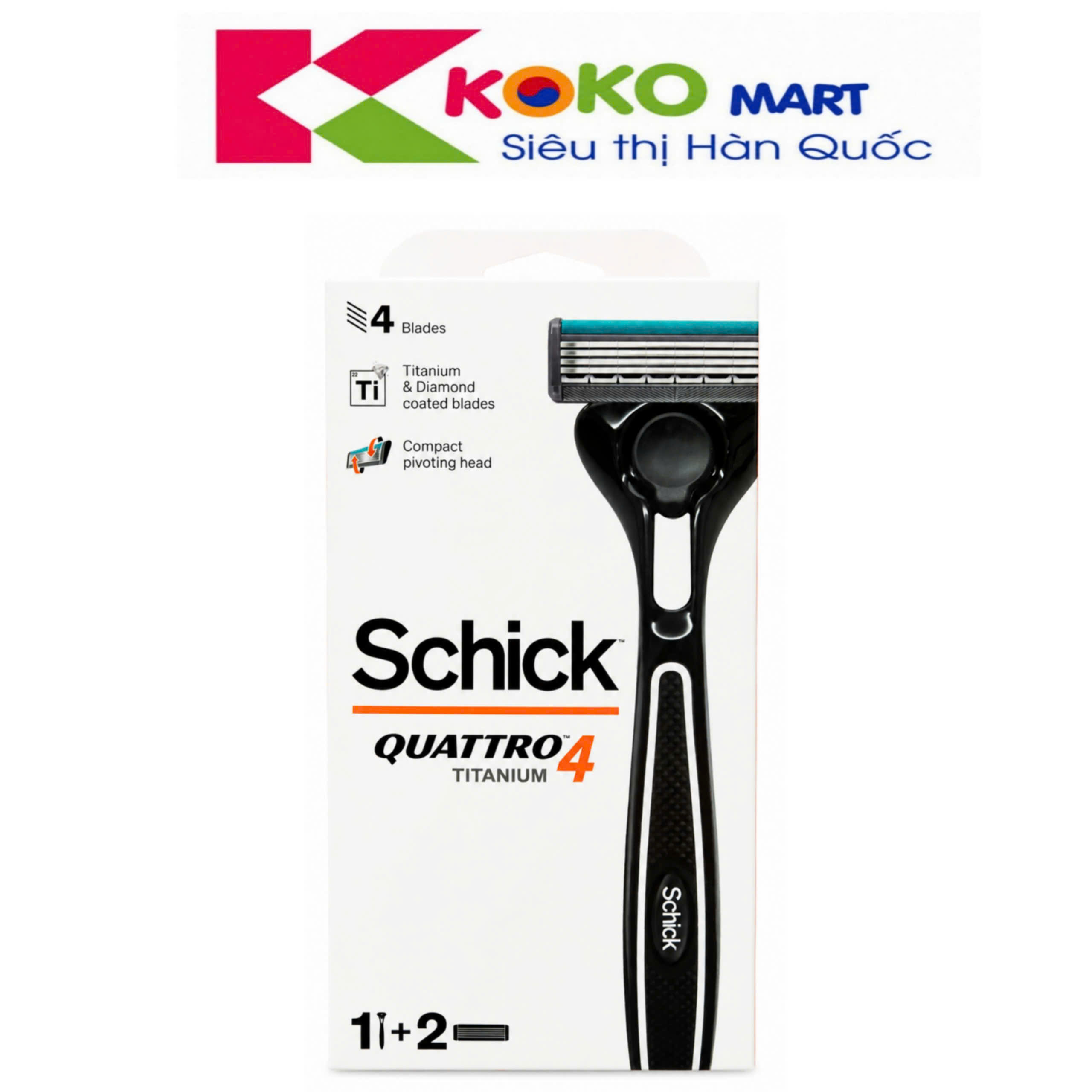 Bộ 1 Cán Và 1 Lưỡi Dao Cạo Schick Quattro Titanium4 1s