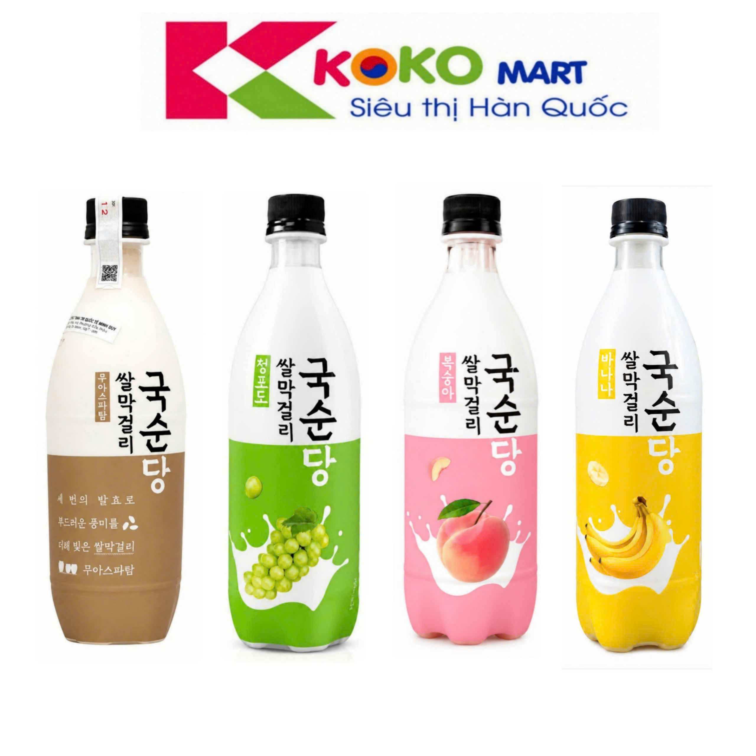 Nước Gạo Lên Men Hàn Quốc Makgeolli đủ vị chai 750ml