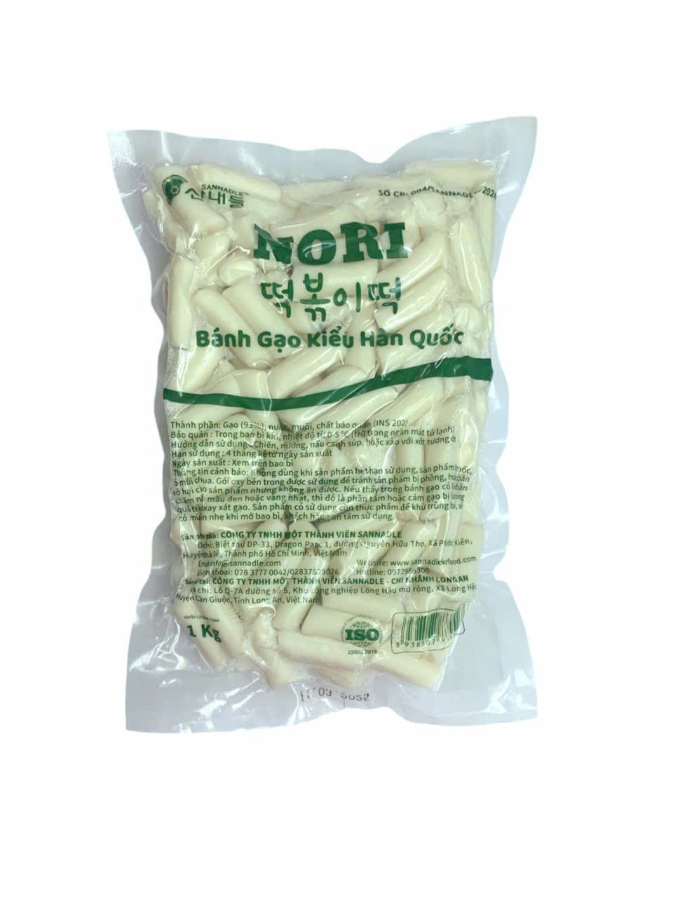 Bánh gạo Tokbokki Hàn Quốc Nori 1kg