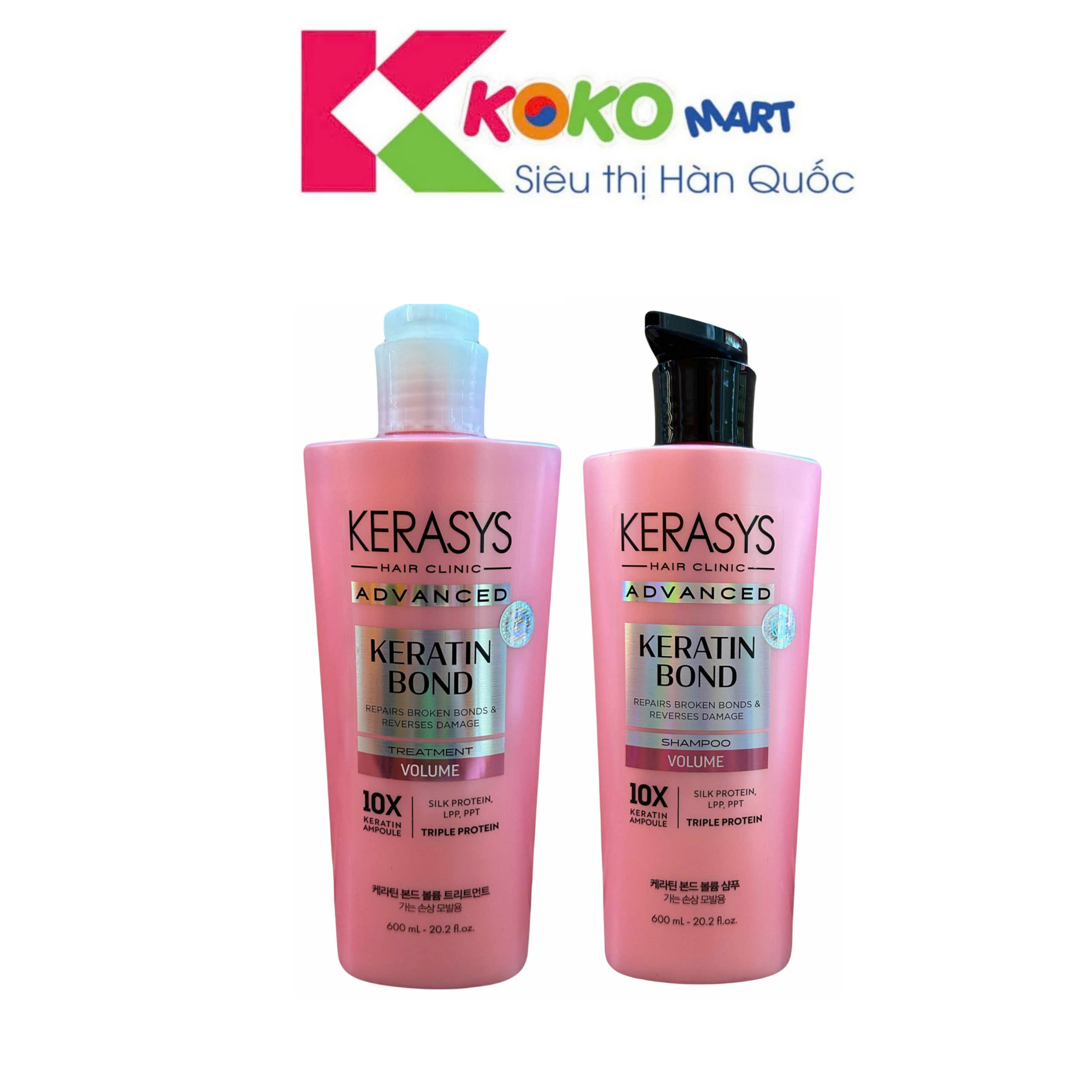 Dầu gội /Dầu xả Kerasys Keratin Bond Volume phục hồi chuyên sâu 600ml