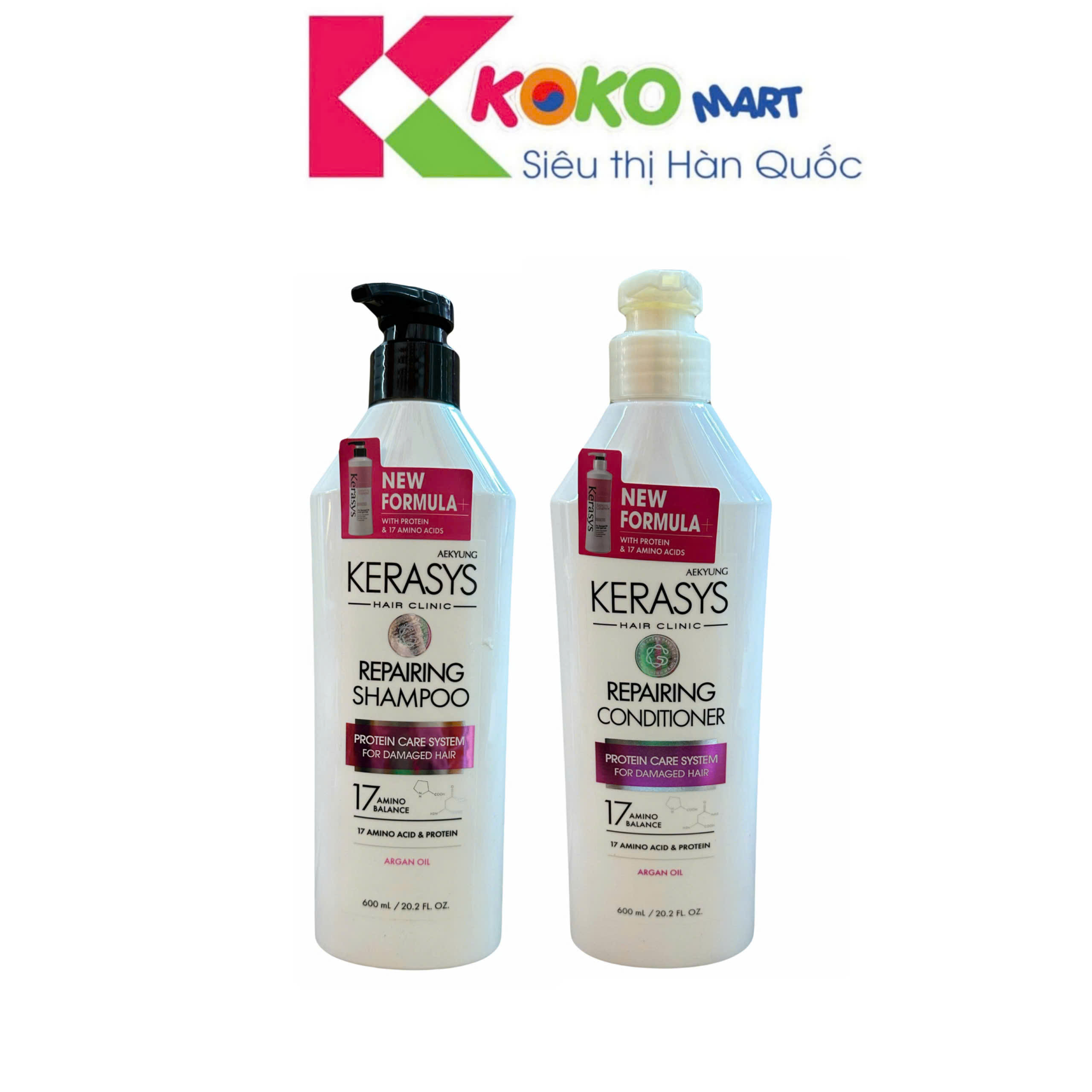 Dầu gội/Dầu xả Kerasys Repairing dành cho tóc hư tổn,chẻ ngọn 600ml