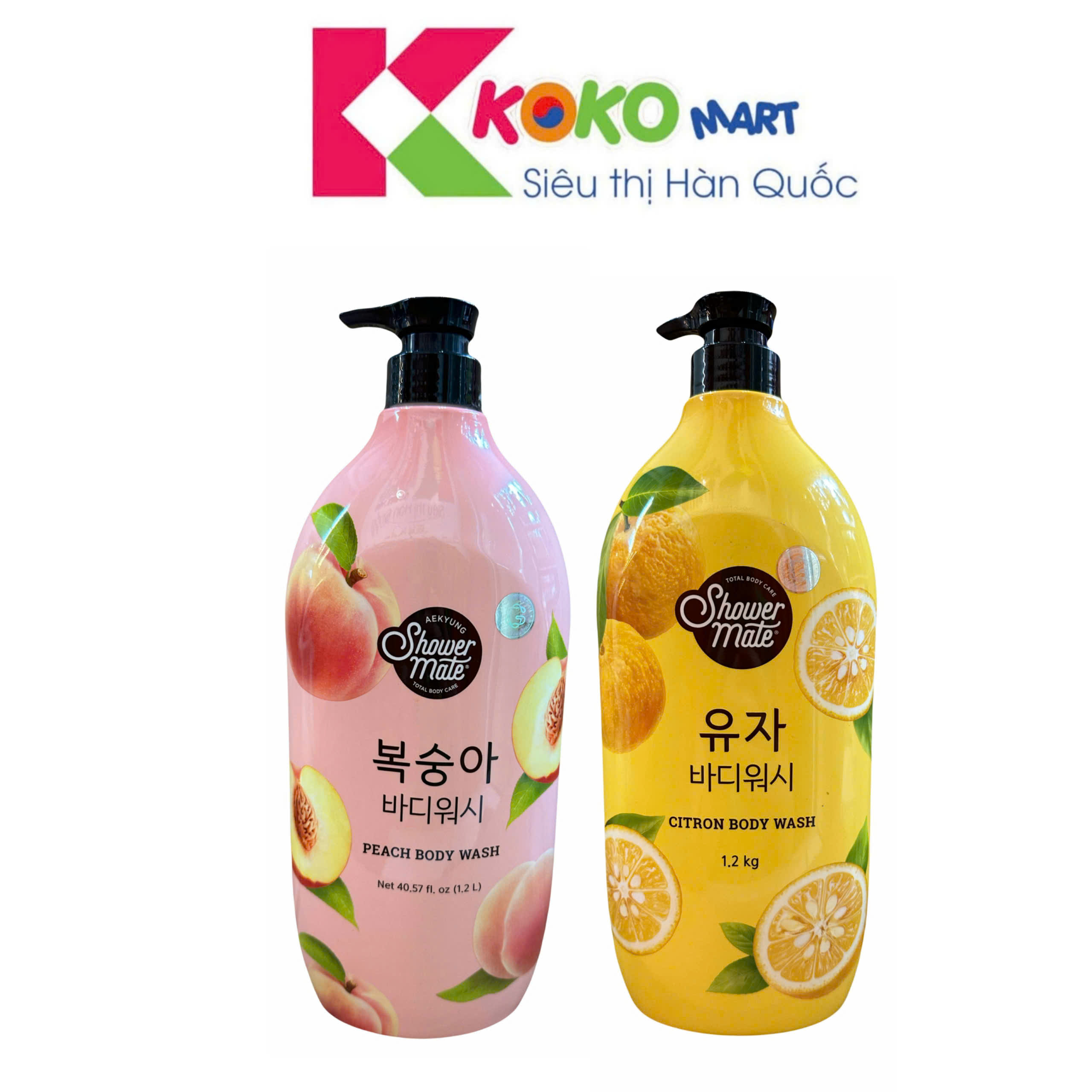 Sữa tắm Shower Mate Hàn Quốc chai 1.2kg (hương đào, hương chanh)
