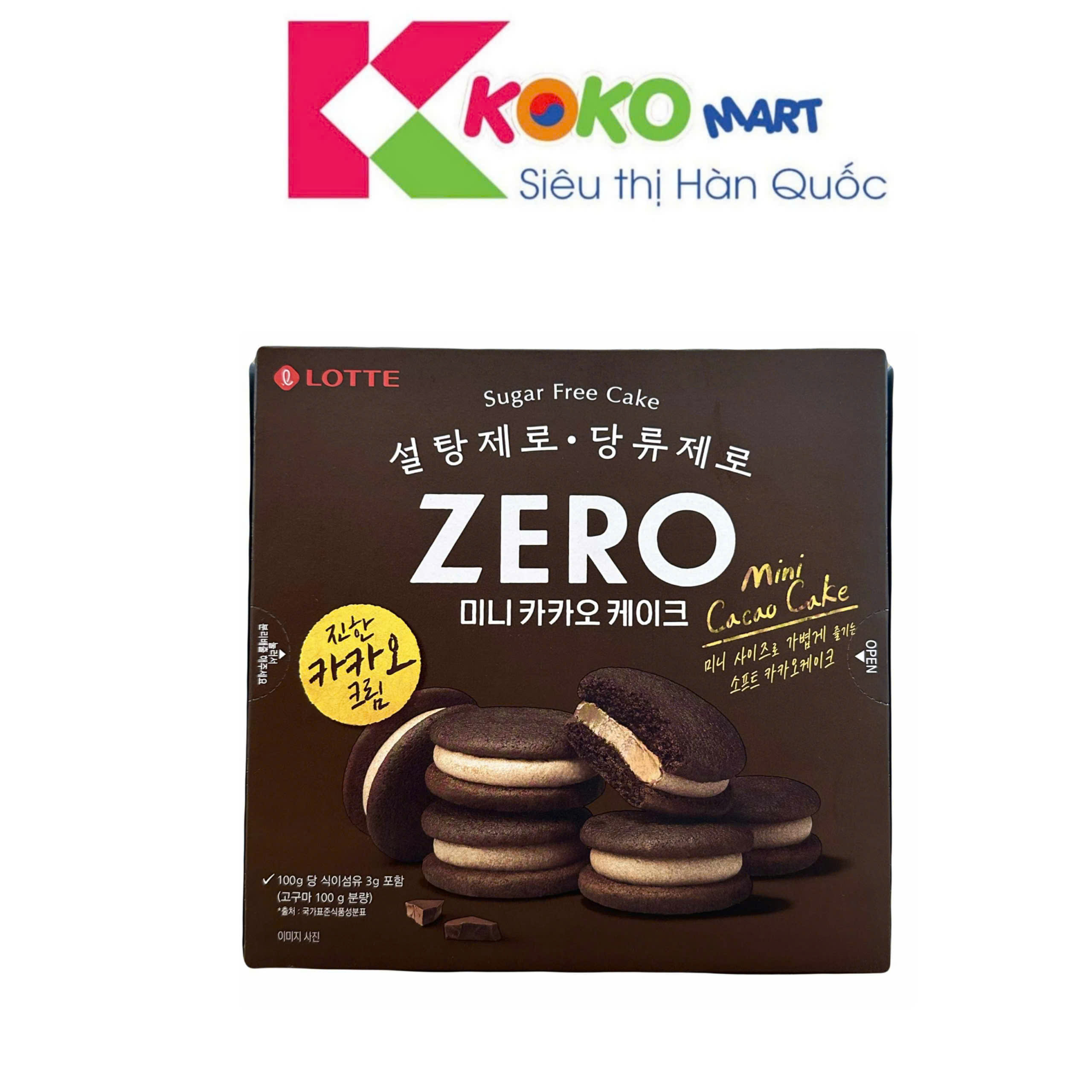 Bánh Zero Dark Cacao Cake Free Sugar 171g