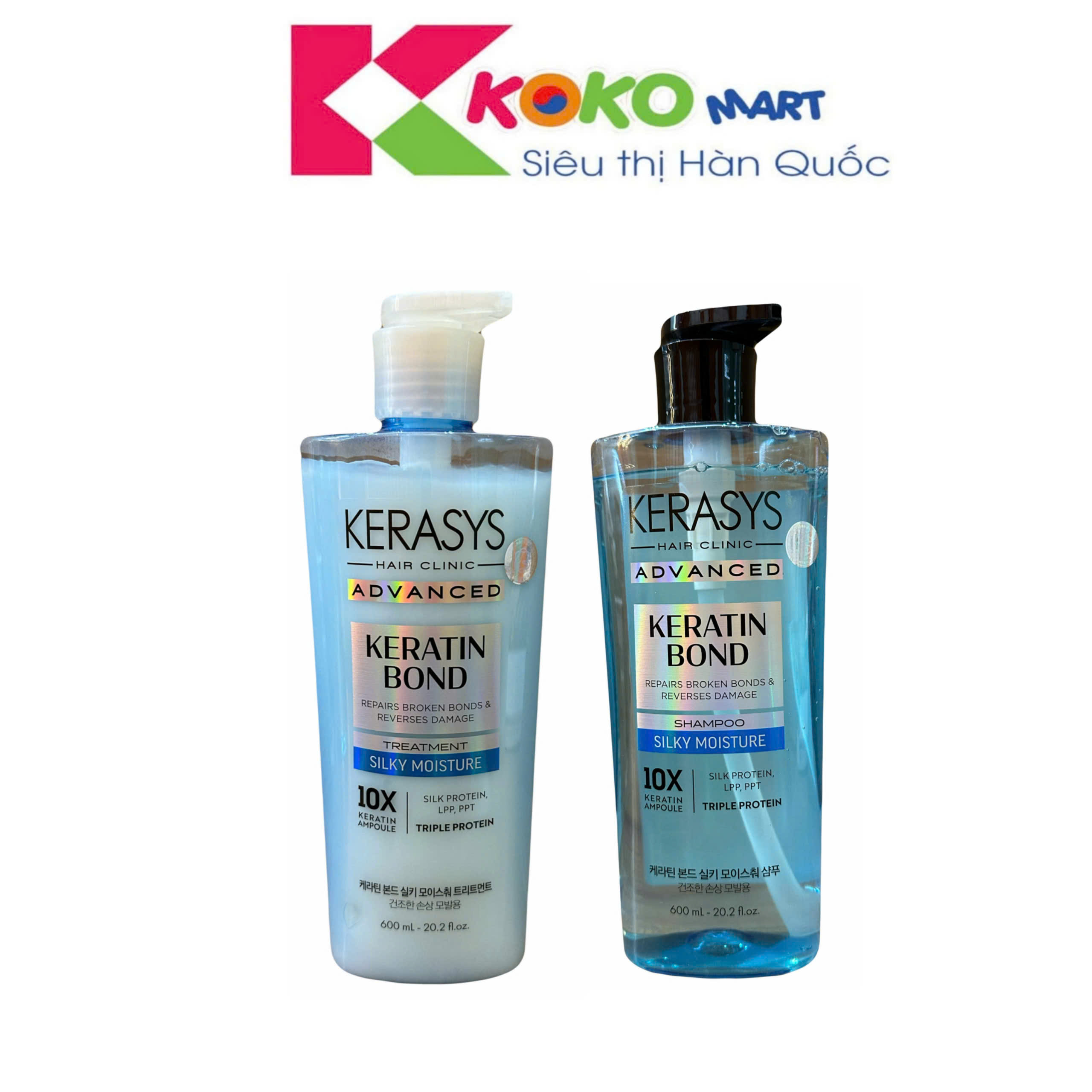 Dầu gội / Dầu xả cao cấp Kerasys Keratin Moisture phục hồi & dưỡng ẩm chuyển sâu 600ml