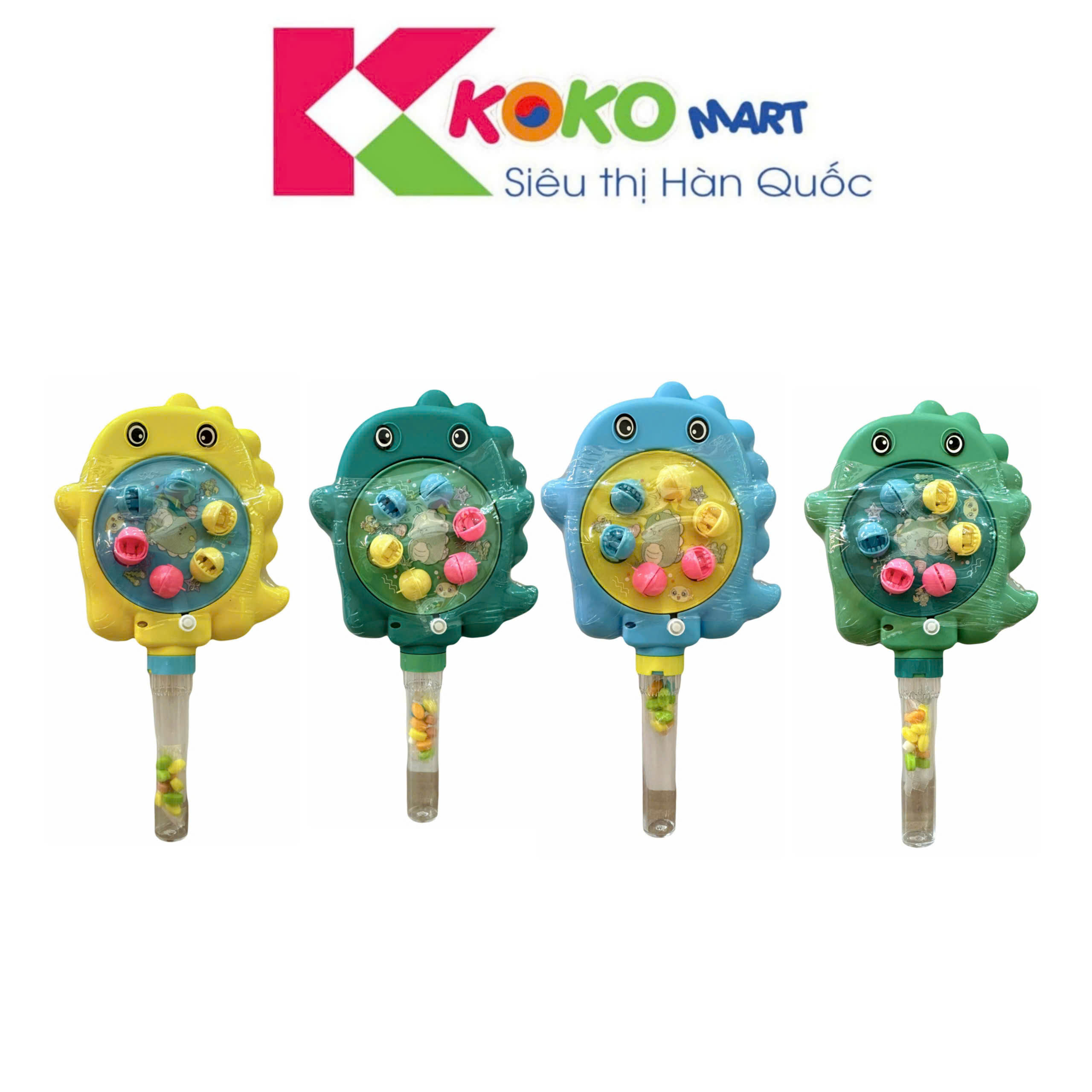 Kẹo đồ chơi câu cá khủng long đủ màu