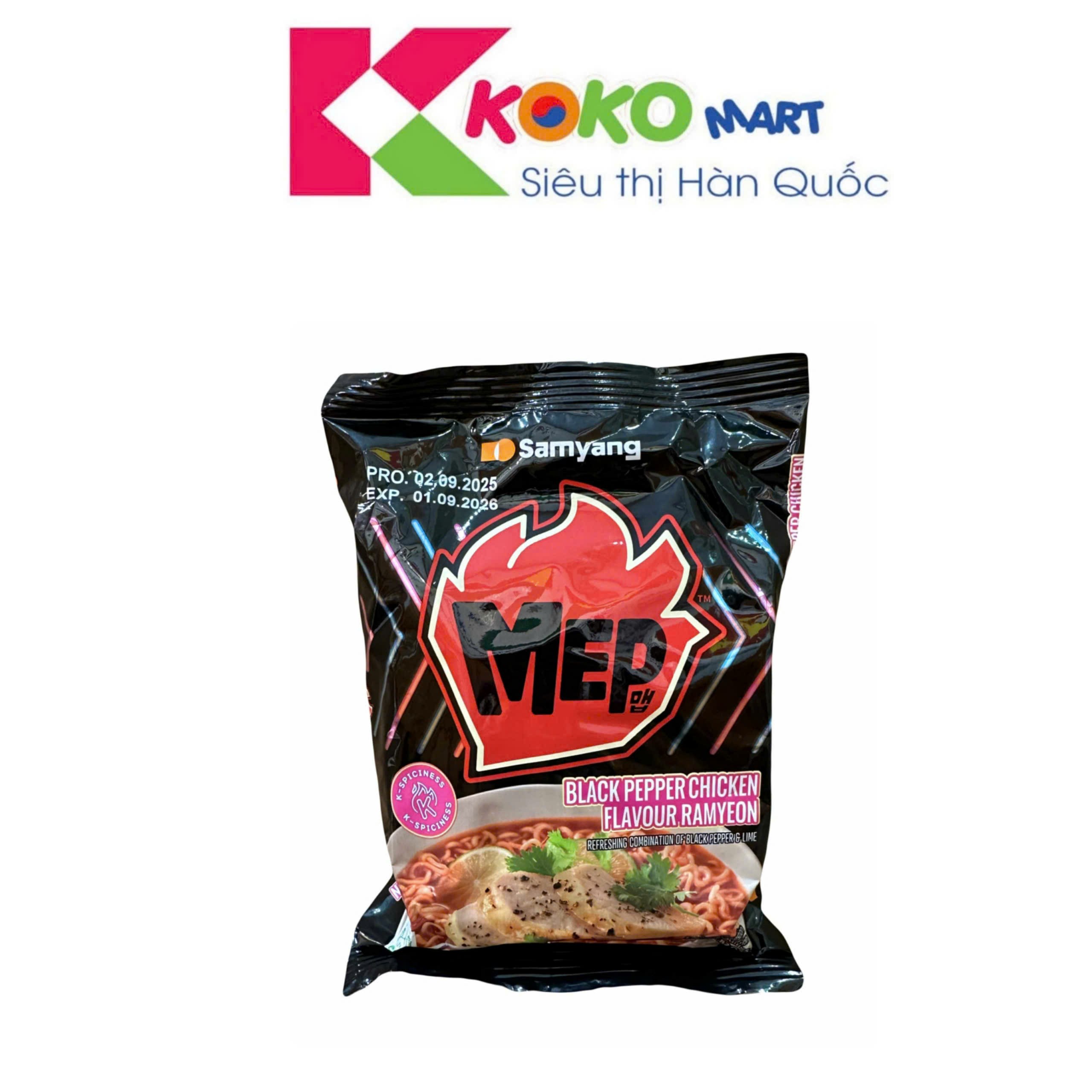 Mì gà tiêu đen Mep Samyang 80g