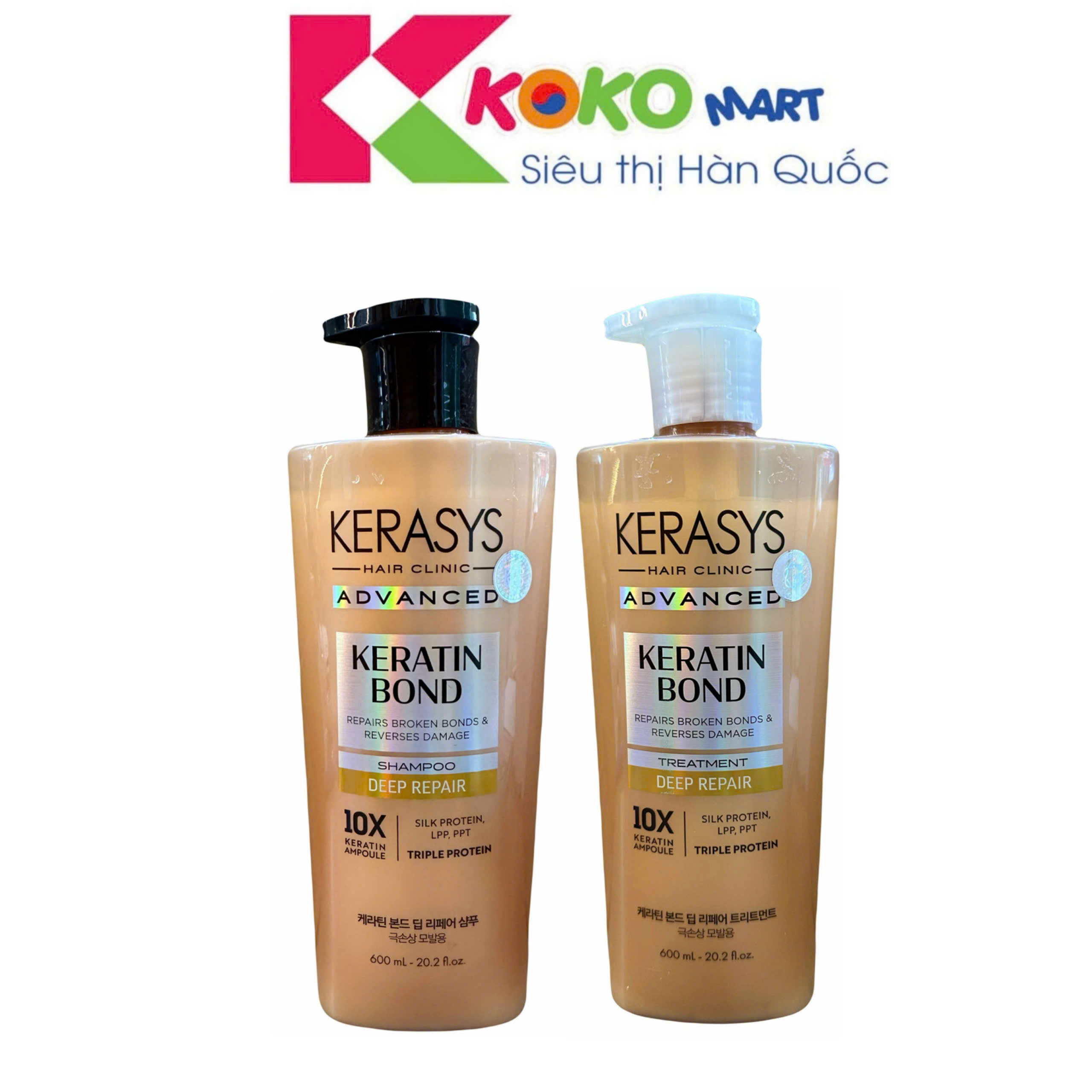 Dầu gội / Dầu xả Kerasys Keratin phục hồi chuyên sâu tóc hư tổn nặng 600ml
