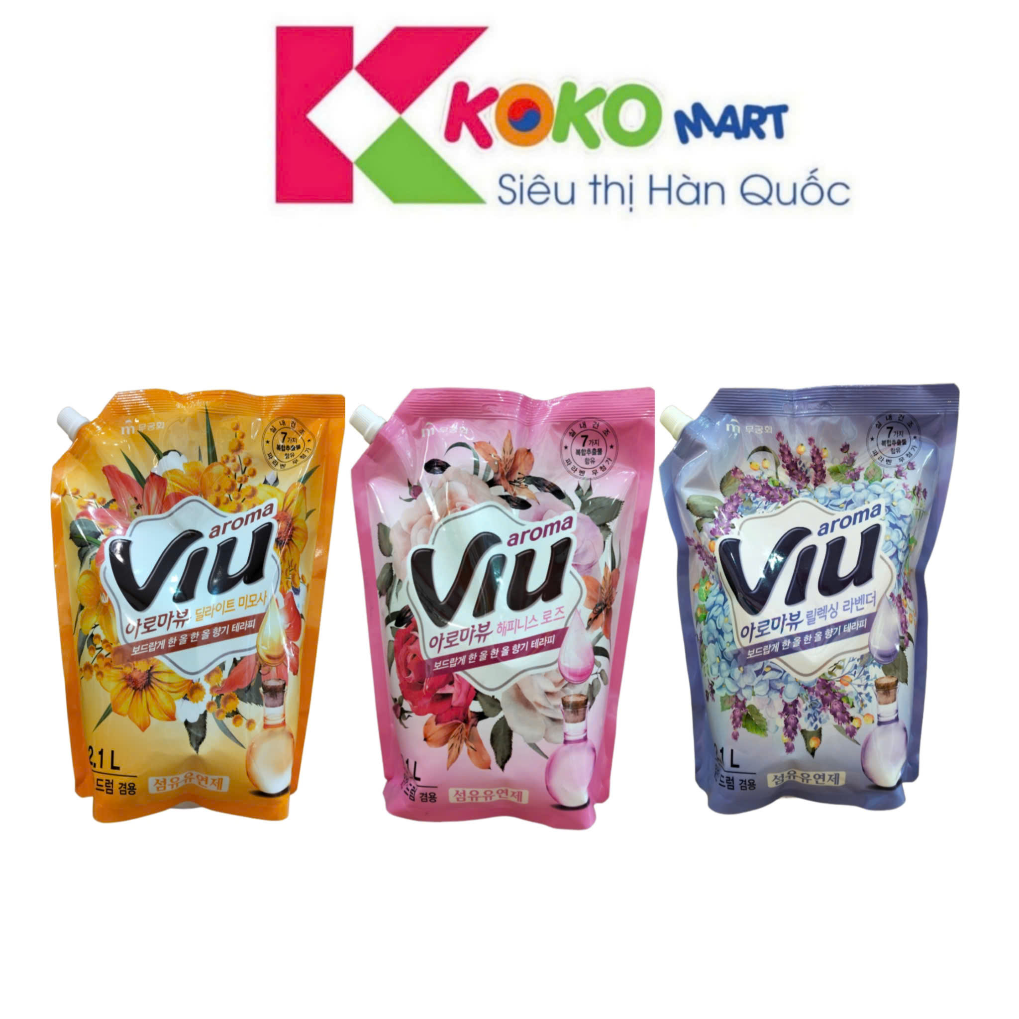 Nước xả vải VIU Hàn Quốc hương hoa bịch 2.1L