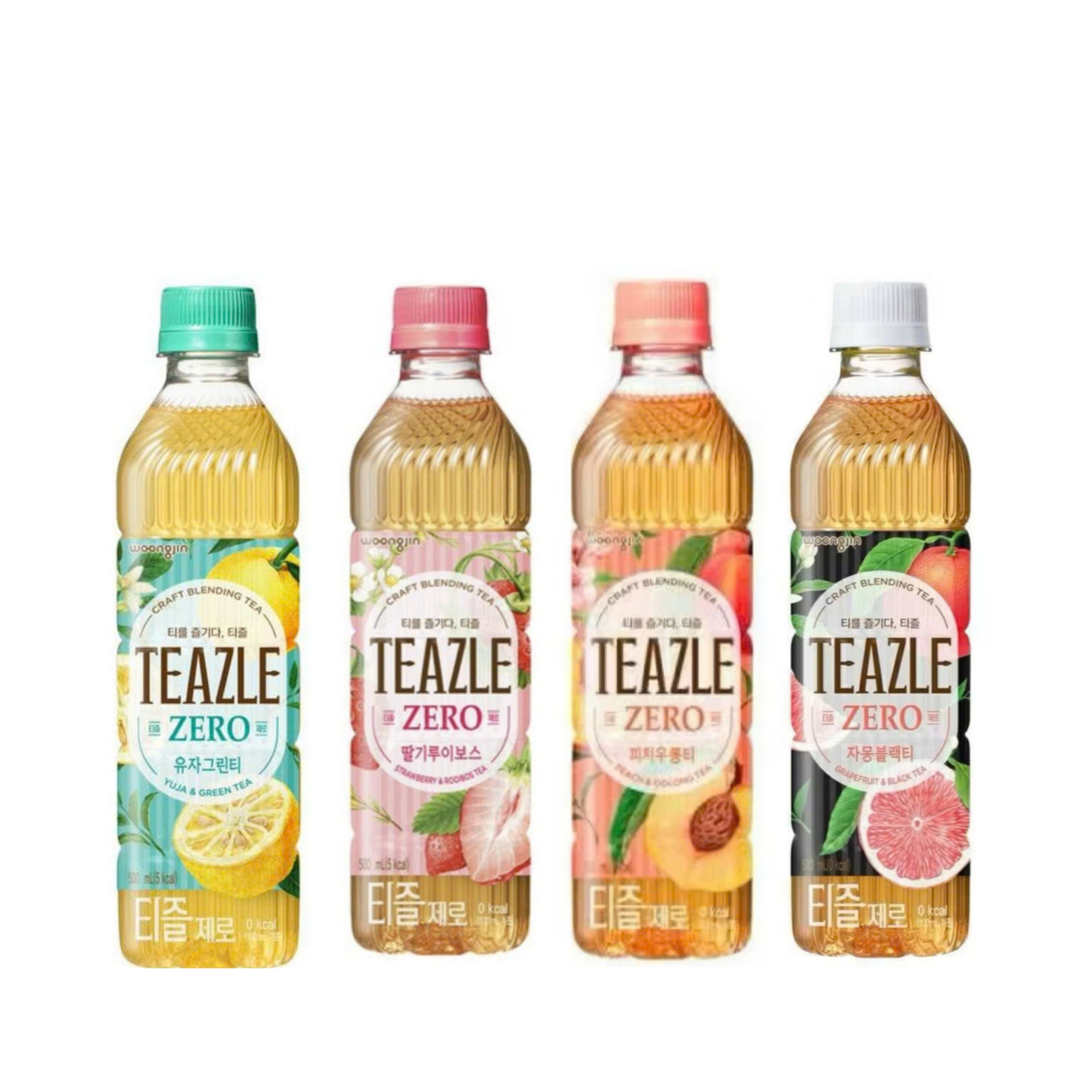 Nước trà Teazle Zero Calories hương chanh,đào,bưởi chai 500ml