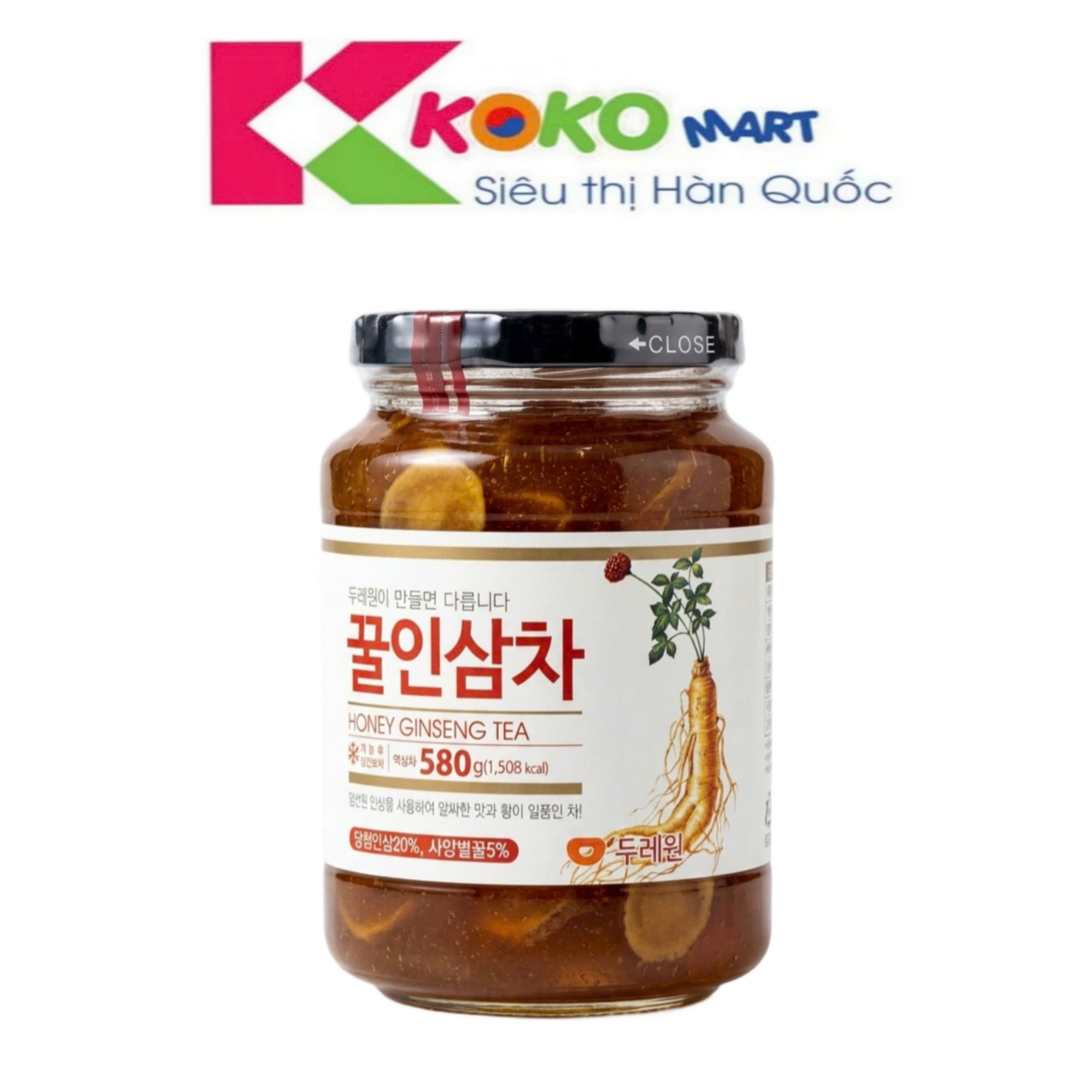 TRÀ SÂM LÁT MẬT ONG DORAWON HÀN QUỐC 580G