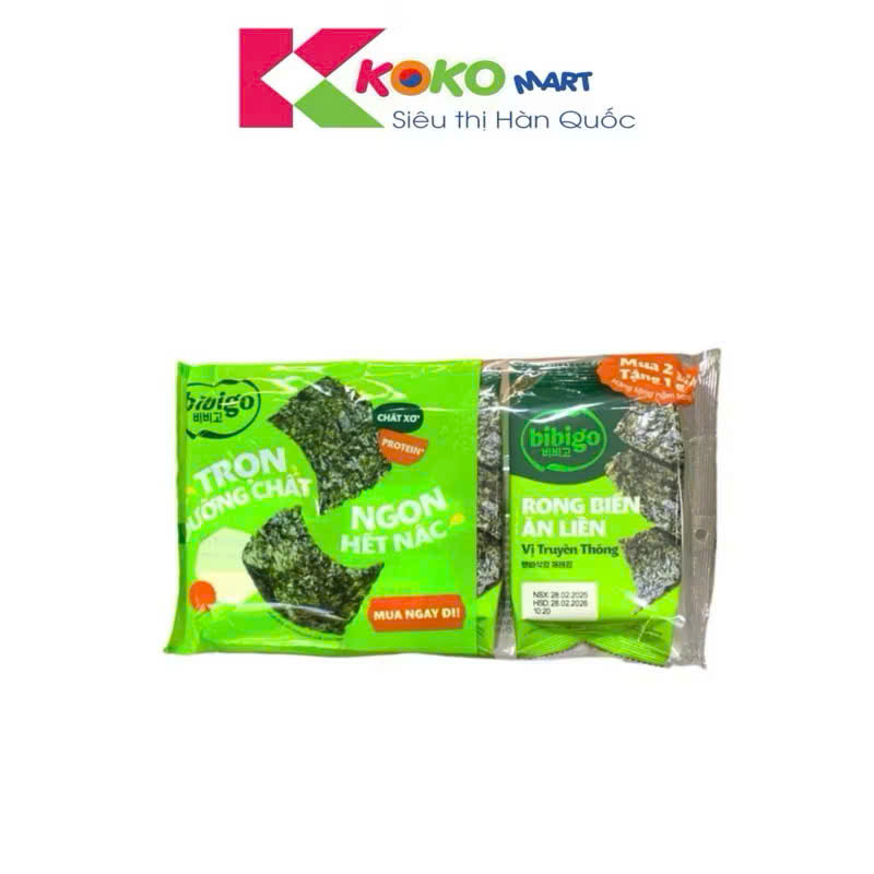Rong biển ăn liền Bibigo vị truyền thống (lốc 3 gói)