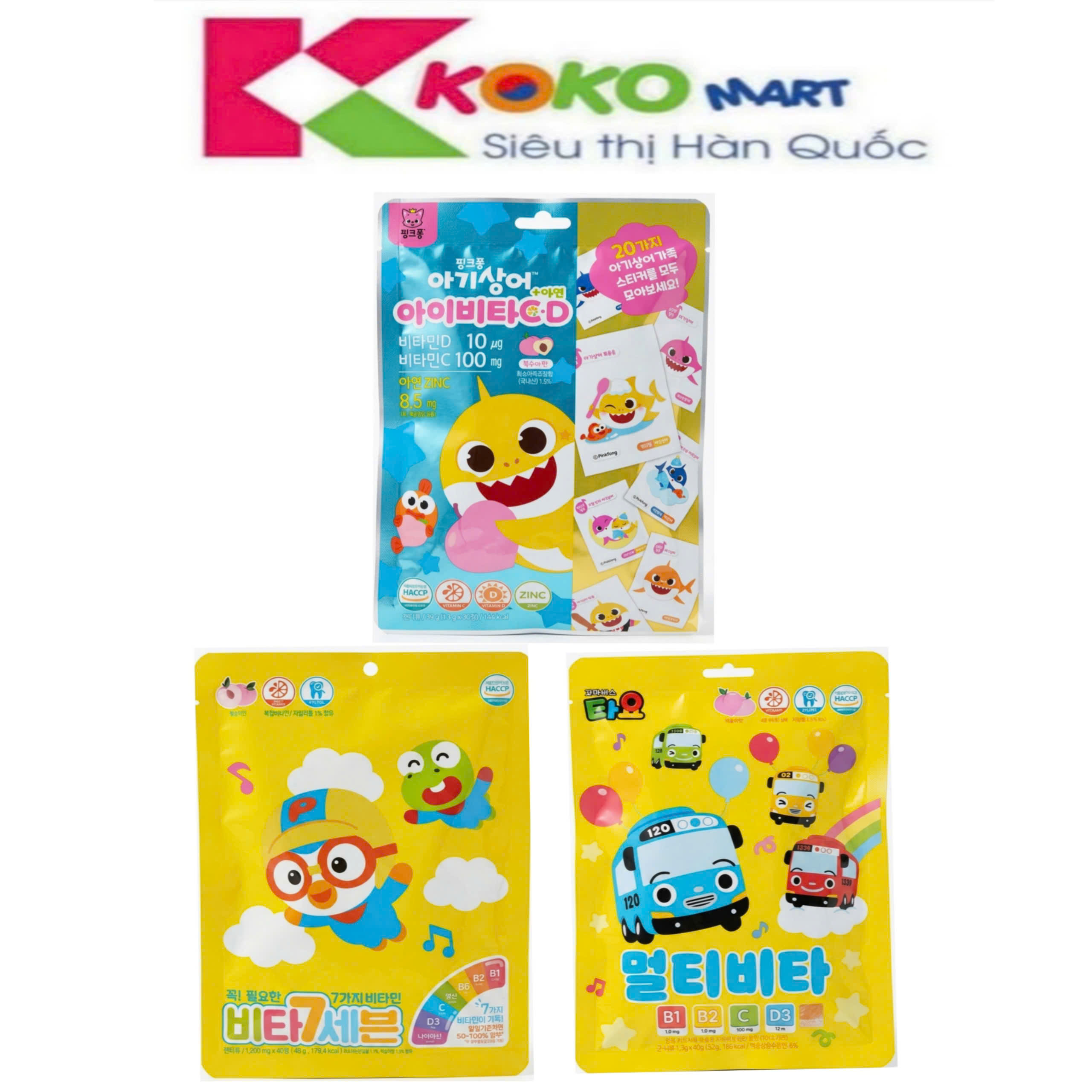 Kẹo Vitamin Vita , Multi Vitamin , Vitamin C & D Hàn Quốc