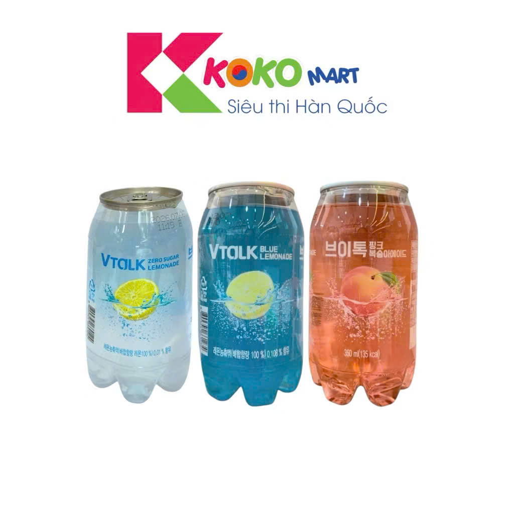 Nước uống trái cây có gas Vtalk Hàn Quốc lon 350ml